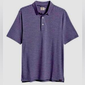 Faherty Purple Polo Shirt with Knit Texture